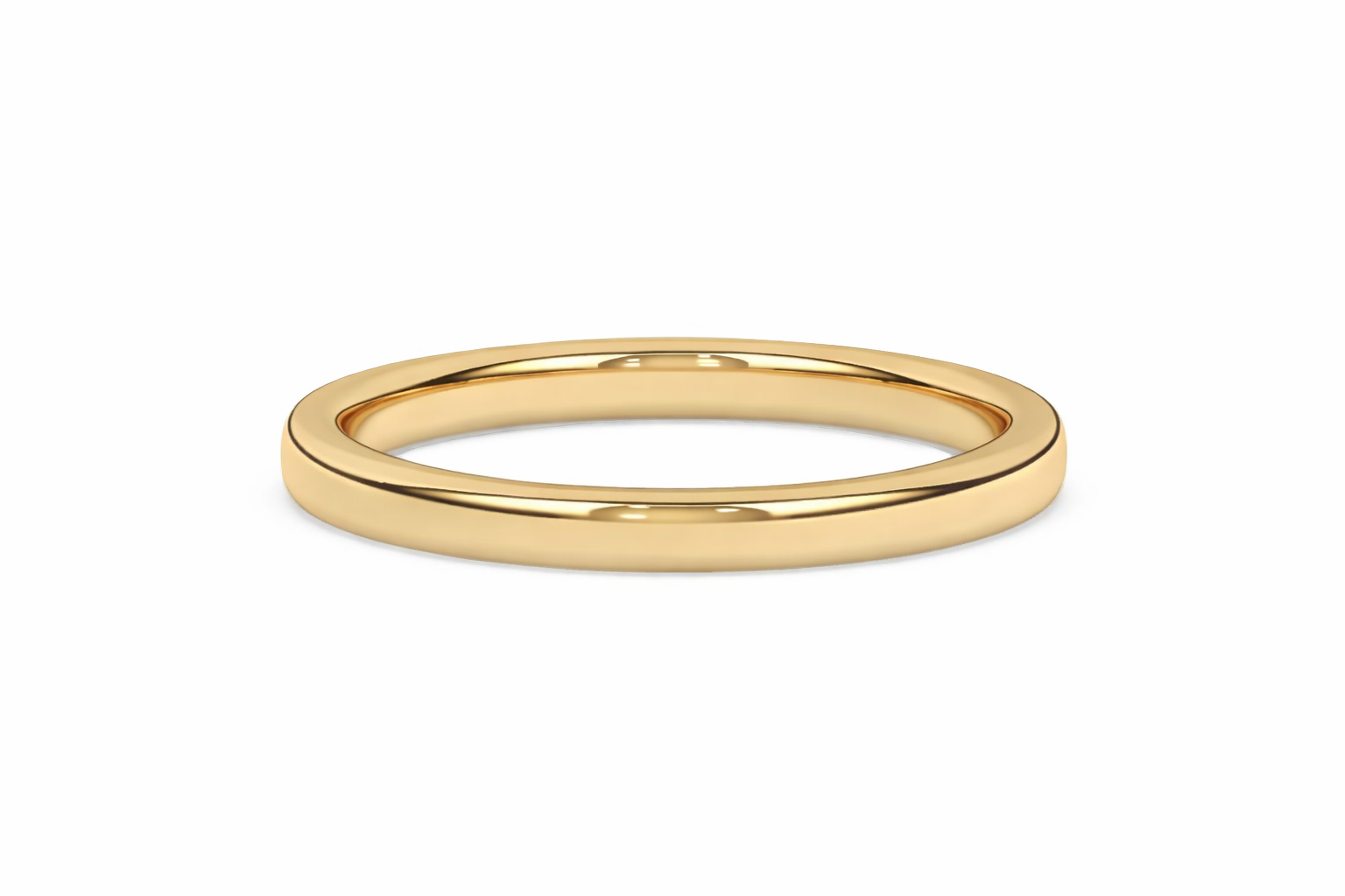 2mm Traditional Comfort Fit Wedding Band in Yellow Gold