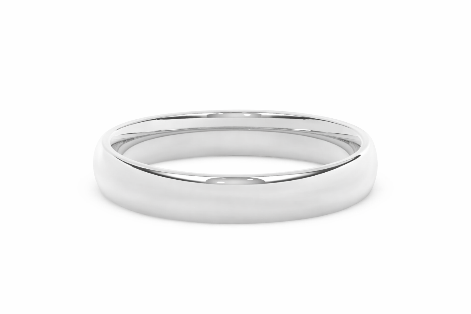 4mm Traditional Comfort Fit Wedding Band in White Gold