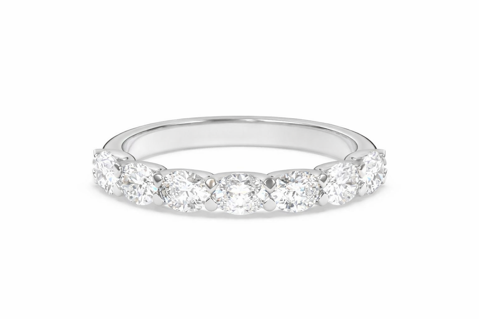 Ovington Half Eternity Ring in 18K White Gold