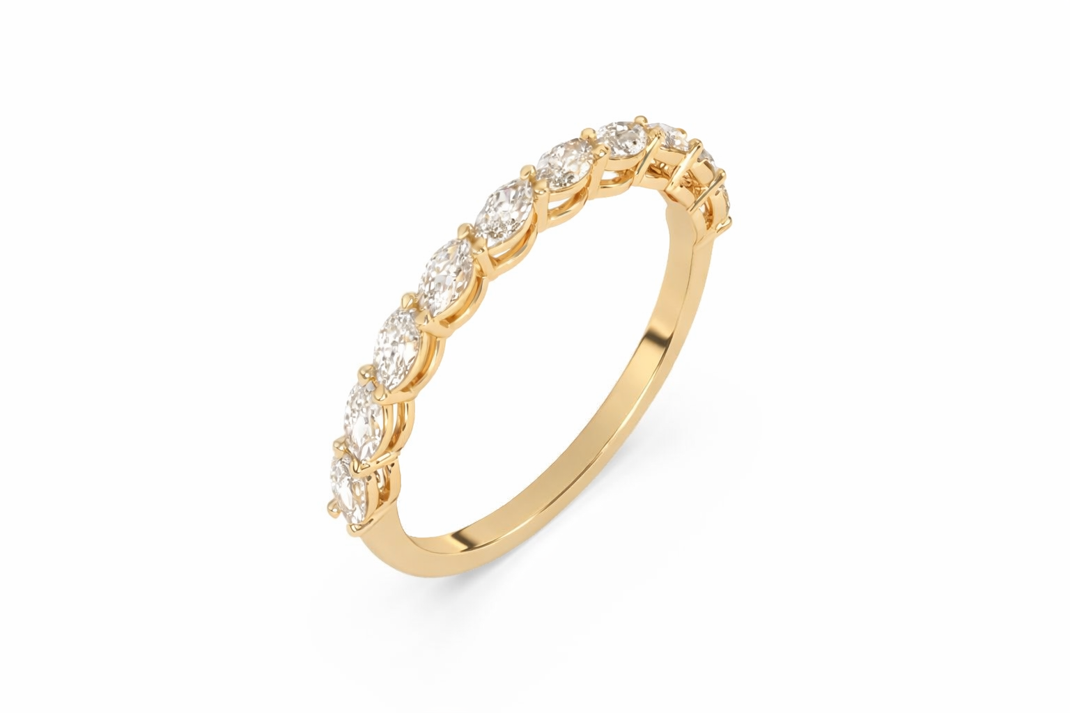 Cheyne Single Row Half Eternity Ring in 18k Yellow Gold