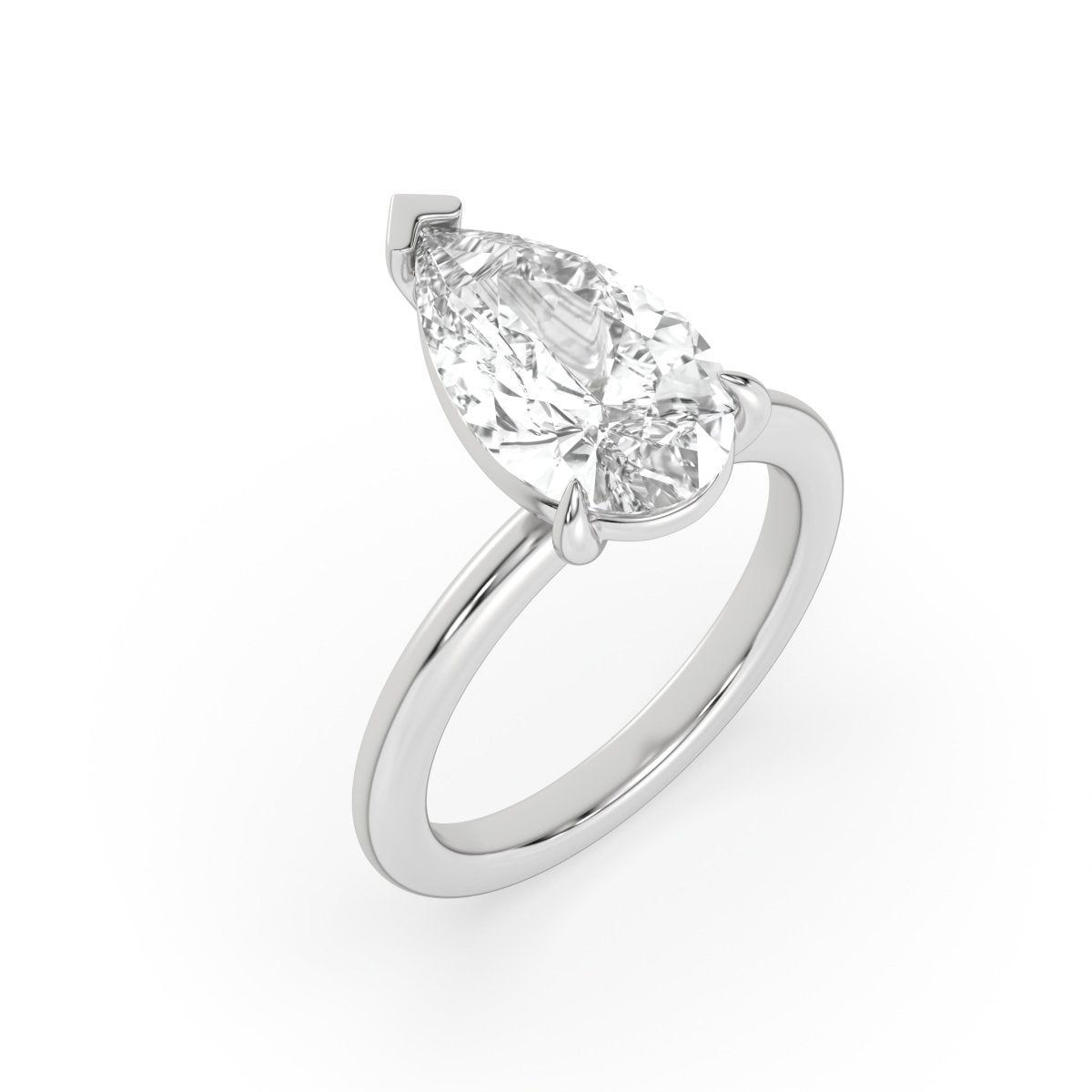 Setting Savile Pear Cut Diamond Engagement Ring in White Gold - HP Diamond Jewellery