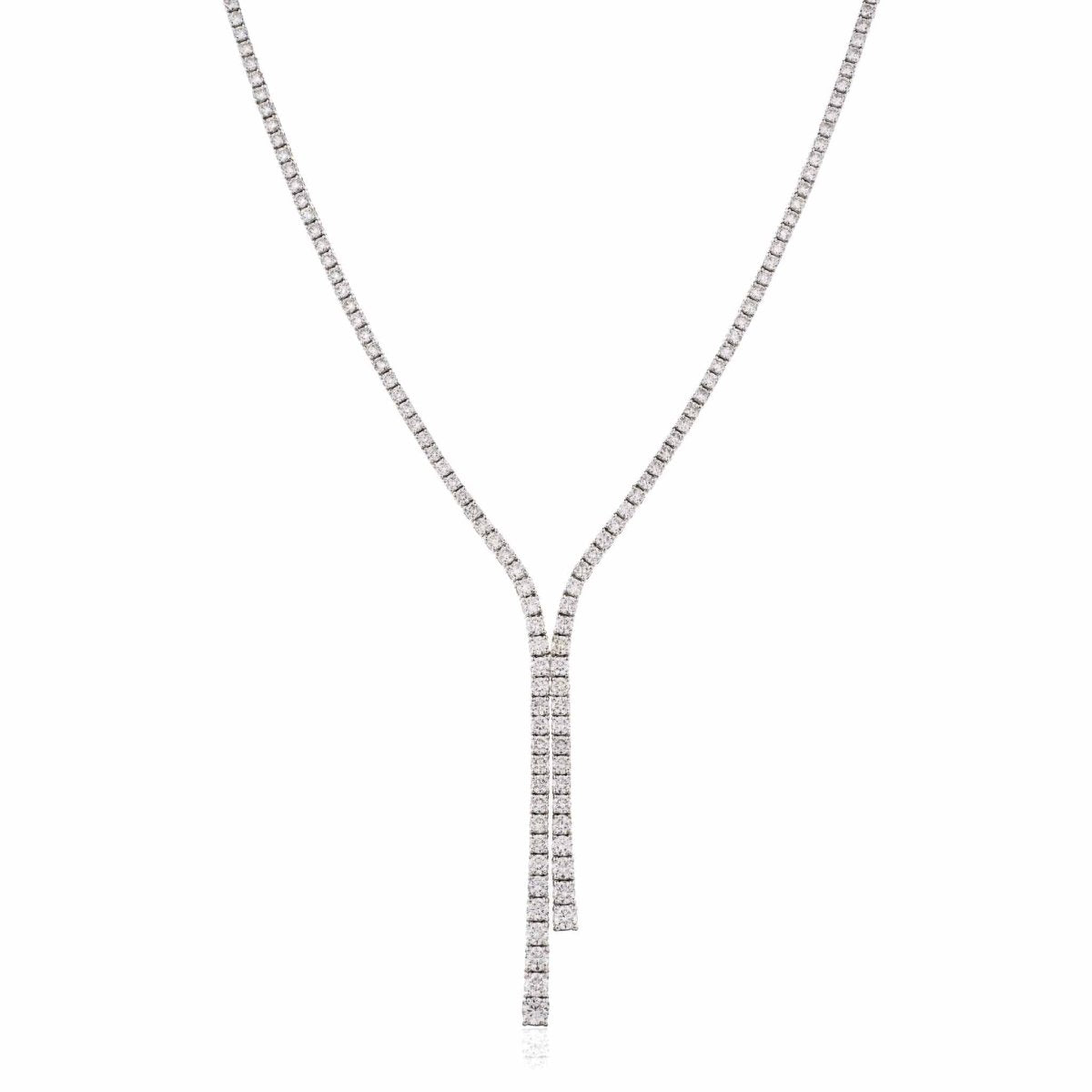 Necklaces Belgrave Bow Tie Tennis Necklace in 18k White Gold - HOUSE PRESTON