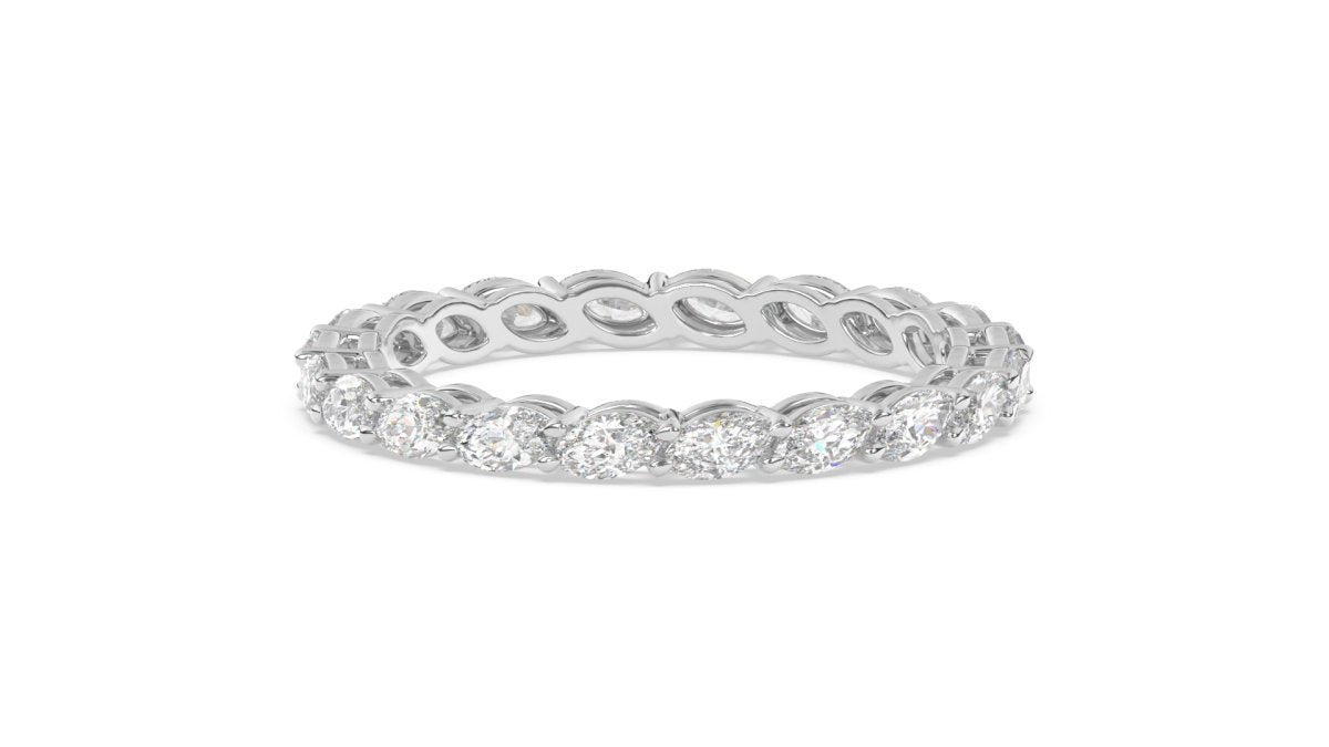 Rings Cheyne Single Row Full Eternity Ring in 18k White Gold - HOUSE PRESTON