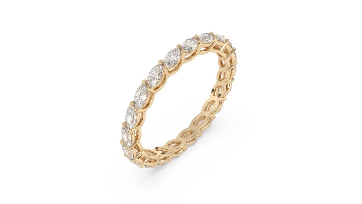Rings Cheyne Single Row Full Eternity Ring in 18k Yellow Gold - HOUSE PRESTON
