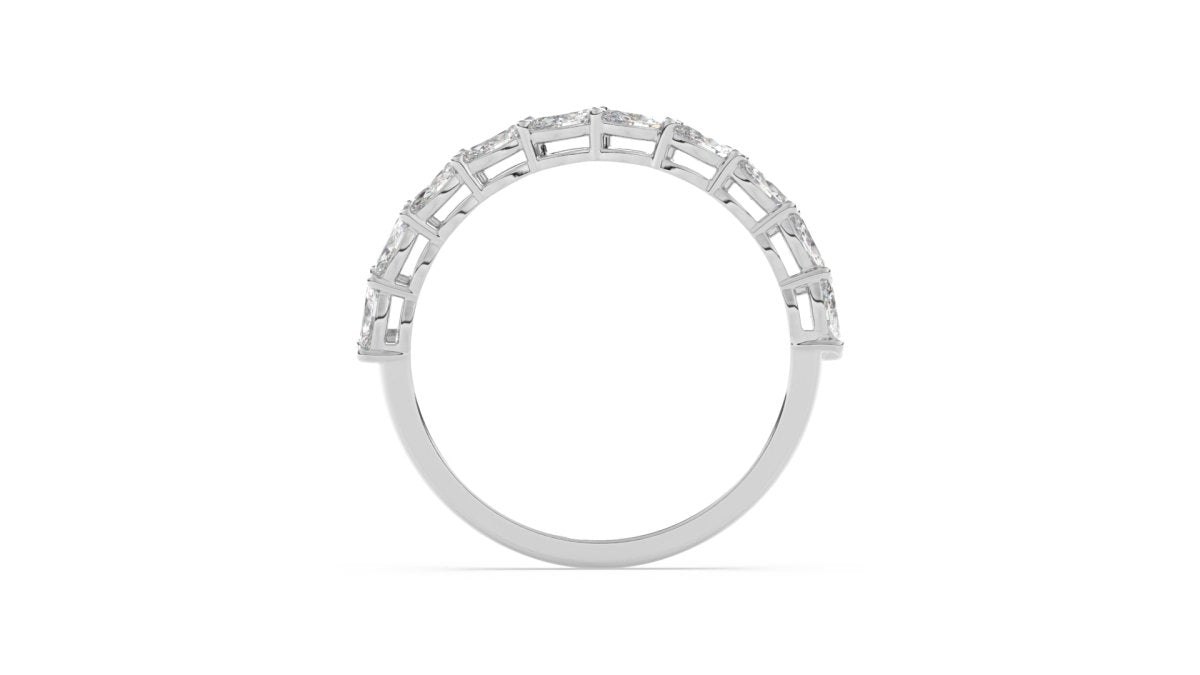 Rings Cheyne Single Row Half Eternity Ring in 18k White Gold - HOUSE PRESTON