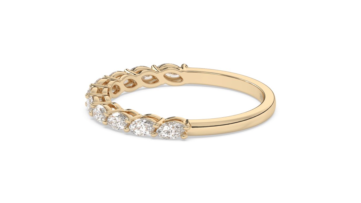 Rings Cheyne Single Row Half Eternity Ring in 18k Yellow Gold - HOUSE PRESTON