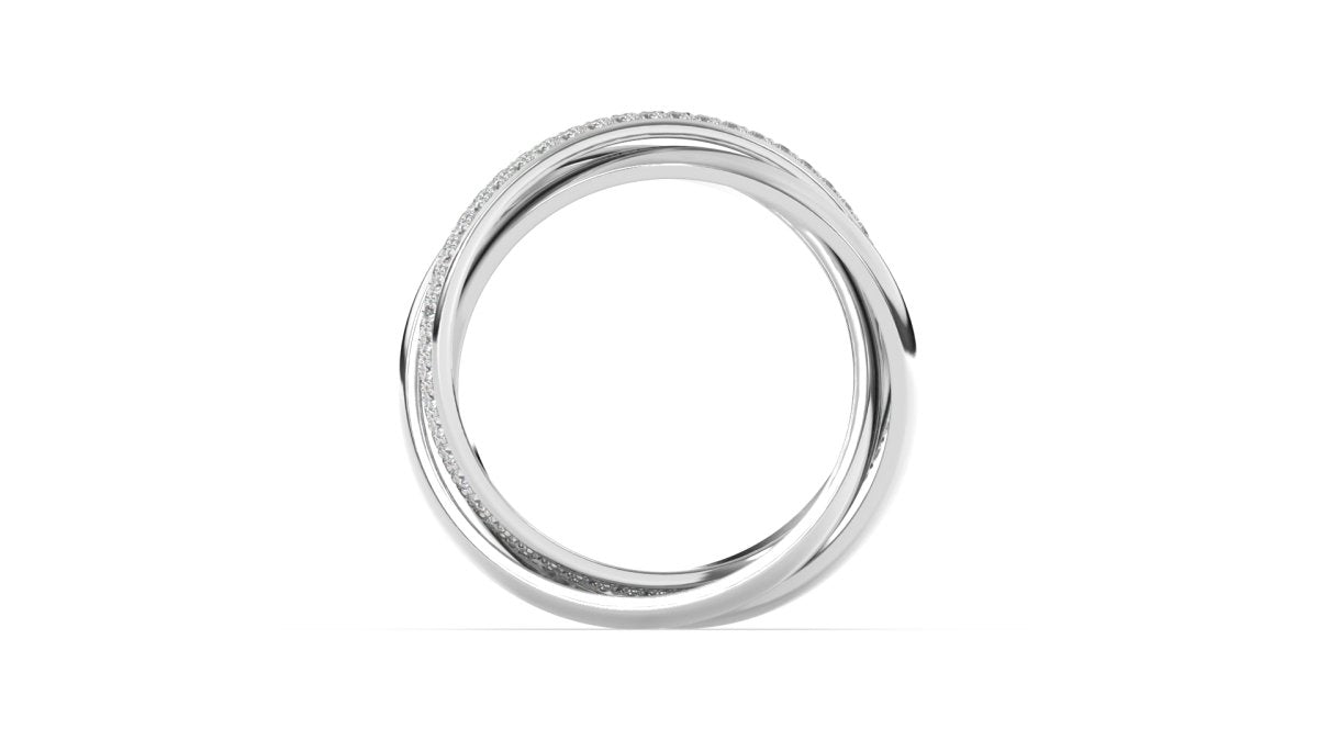 Cottsmore Interlocking Three Band Ring in Platinum - HOUSE PRESTON