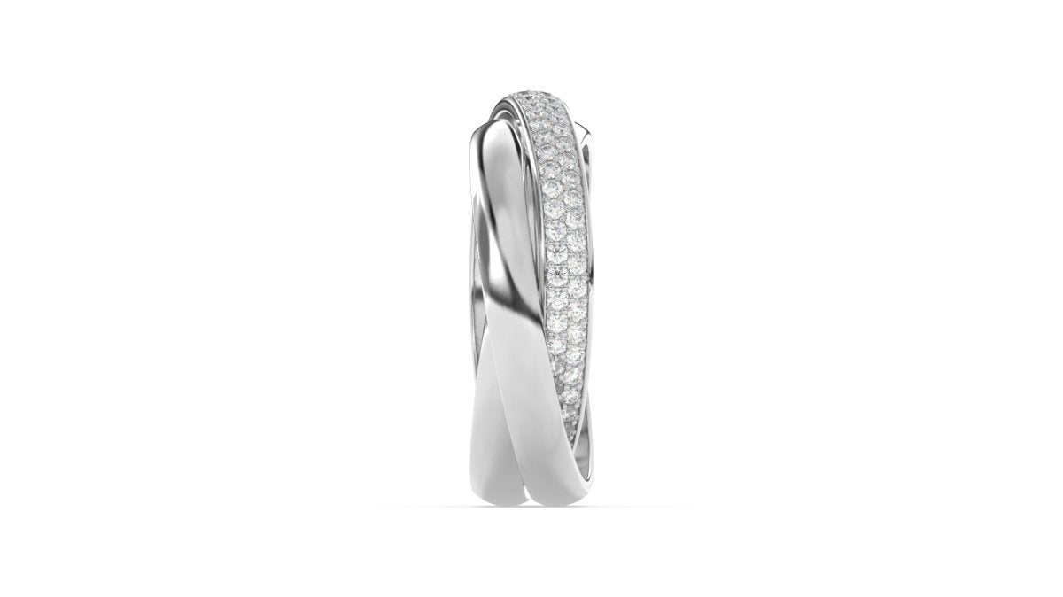 Cottsmore Interlocking Three Band Ring in Platinum - HOUSE PRESTON
