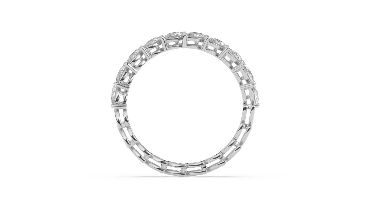 Rings Courtenay Pear Half Eternity Ring in 18K White Gold - HOUSE PRESTON