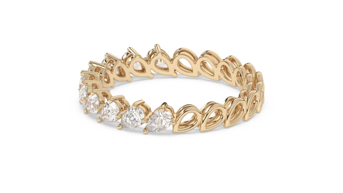 Rings Courtenay Pear Half Eternity Ring in 18K Yellow Gold - HOUSE PRESTON