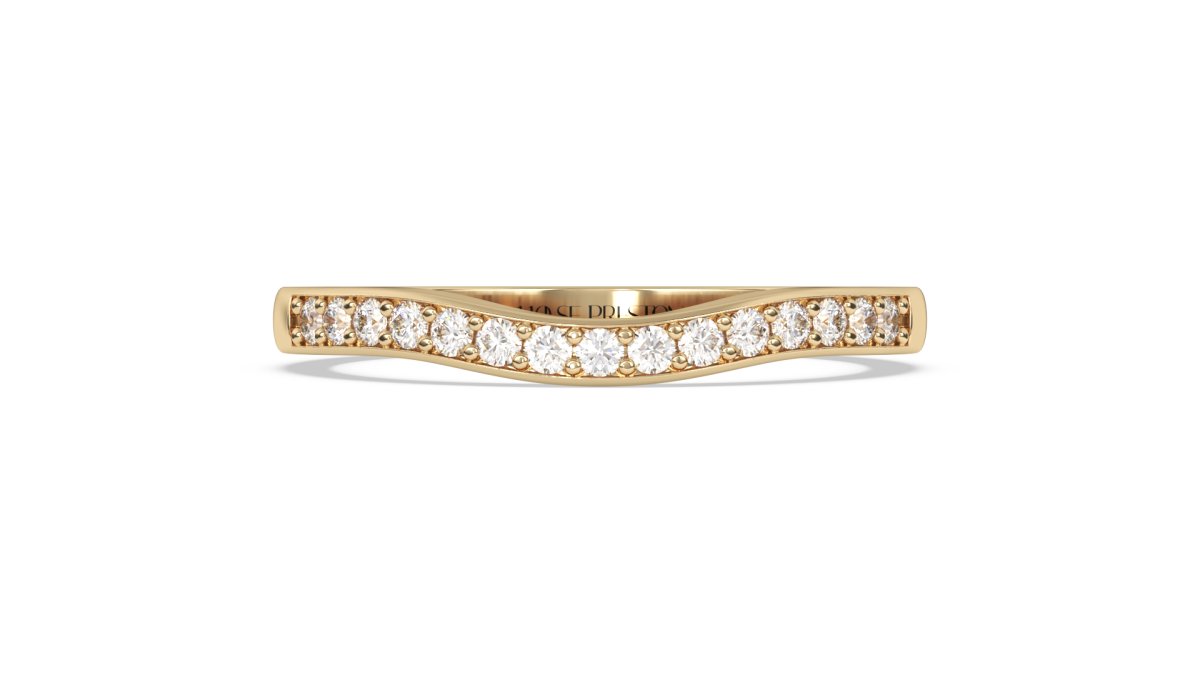 Rings Curved Half Eternity Wedding Ring in Yellow Gold - HOUSE PRESTON