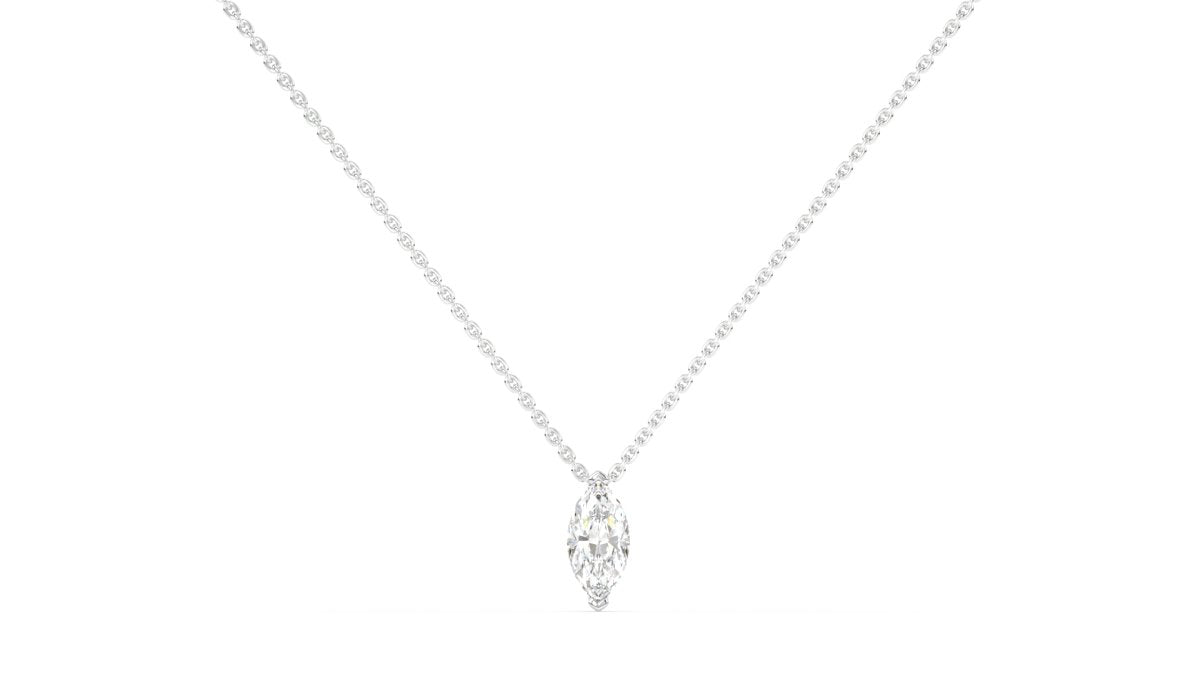 Necklaces Maddox Marquise Necklace in Yellow Gold - HOUSE PRESTON