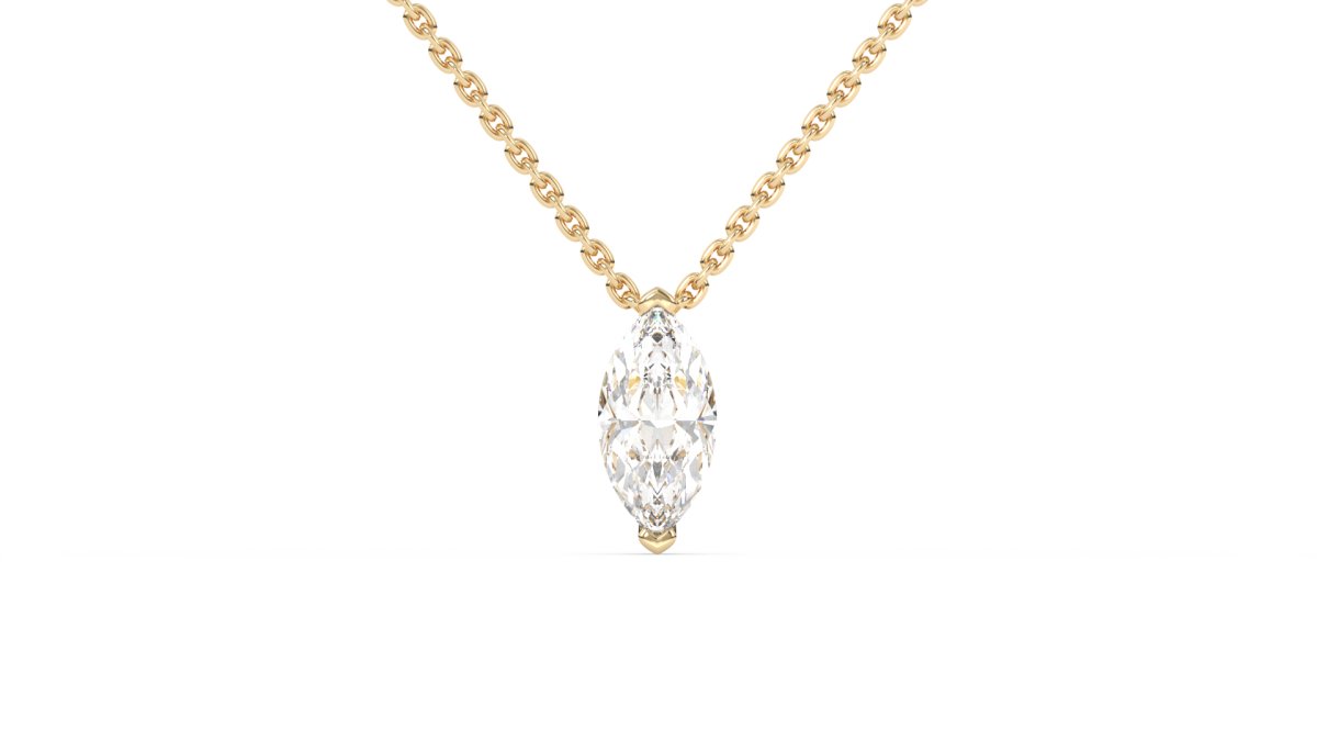 Necklaces Maddox Marquise Necklace in Yellow Gold - HOUSE PRESTON