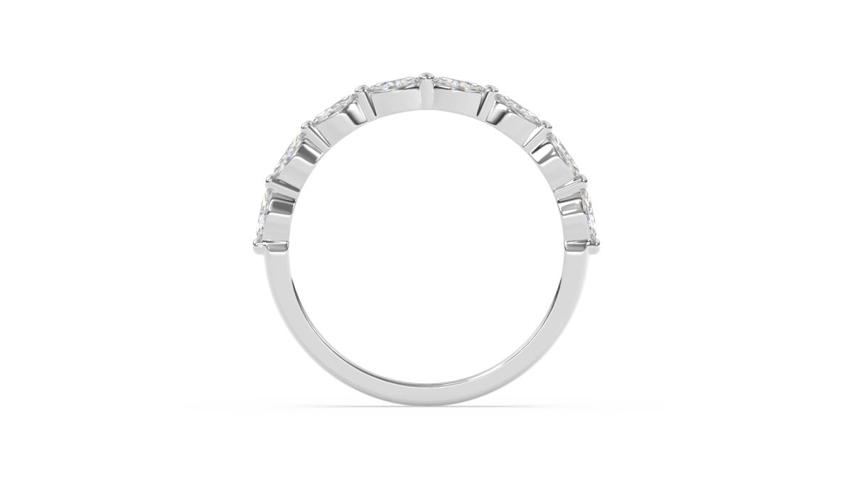 Rings Manresa Marquise Half Eternity Ring in 18K White Gold - HOUSE PRESTON