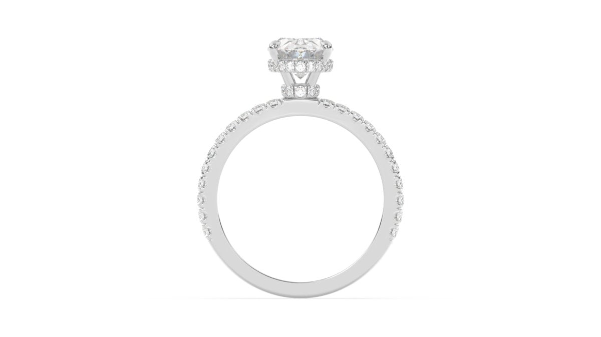 Montaigne Oval Double Hidden Halo Ring Setting white gold