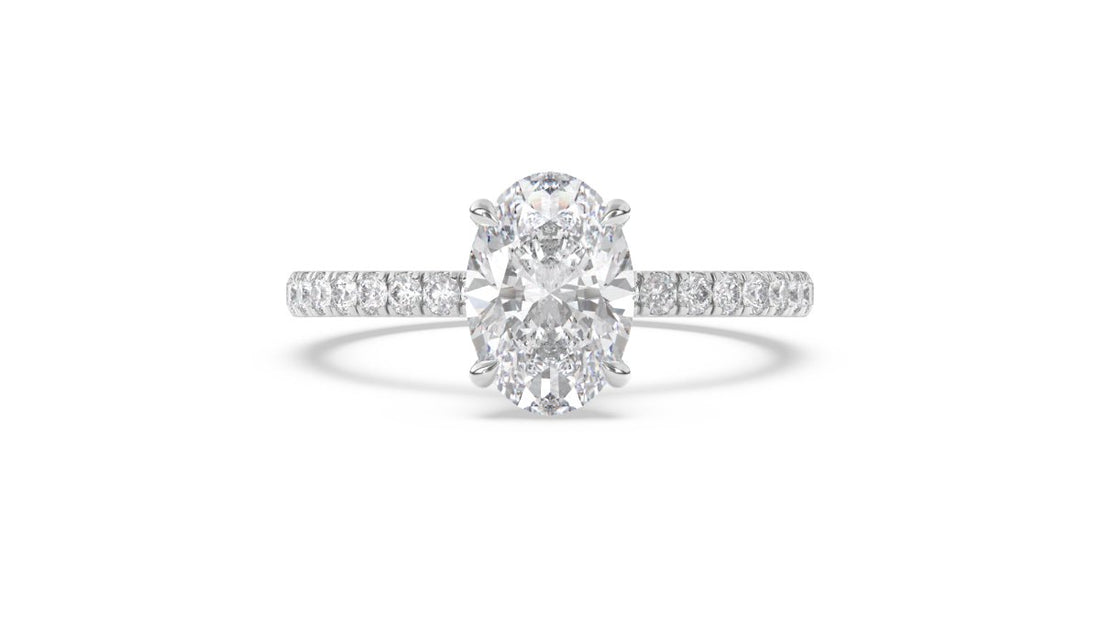 Montaigne Oval Double Hidden Halo Ring Setting white gold