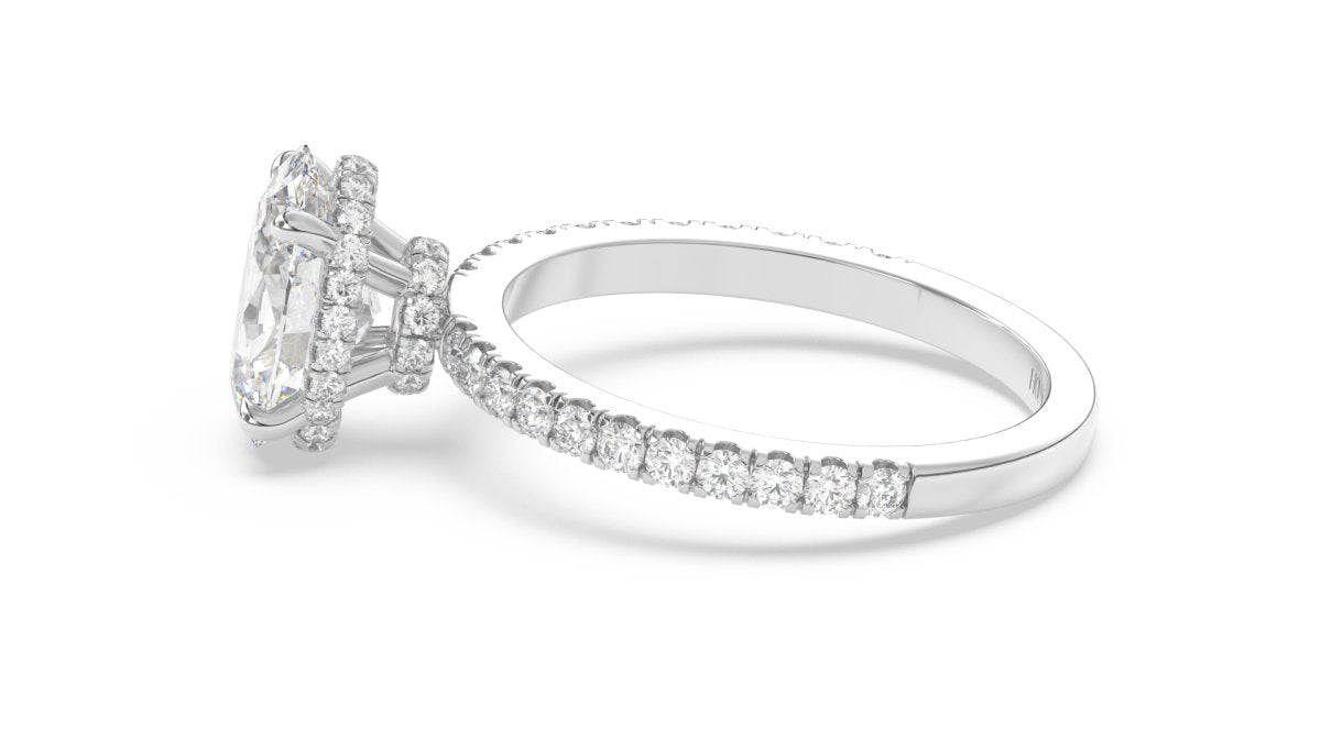 Montaigne Oval Double Hidden Halo Ring Setting white gold