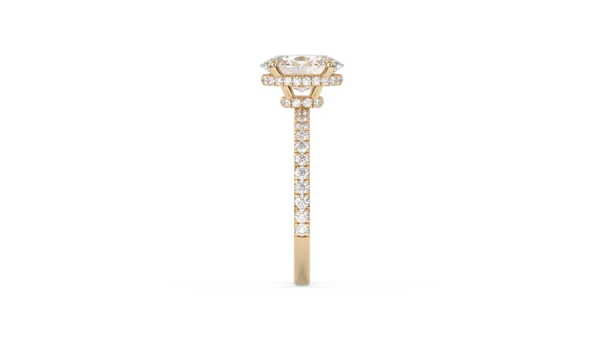 Montaigne Oval Double Hidden Halo Ring Setting yellow gold