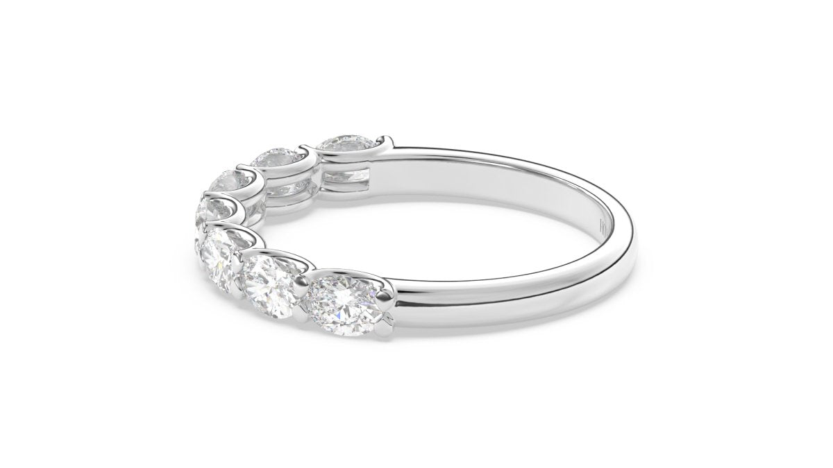 Rings Ovington Half Eternity Ring in 18K White Gold - HOUSE PRESTON