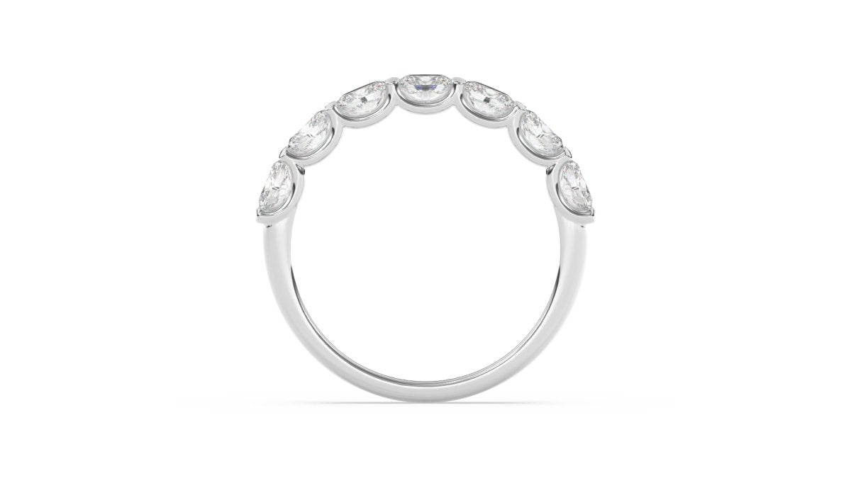 Rings Ovington Half Eternity Ring in 18K White Gold - HOUSE PRESTON