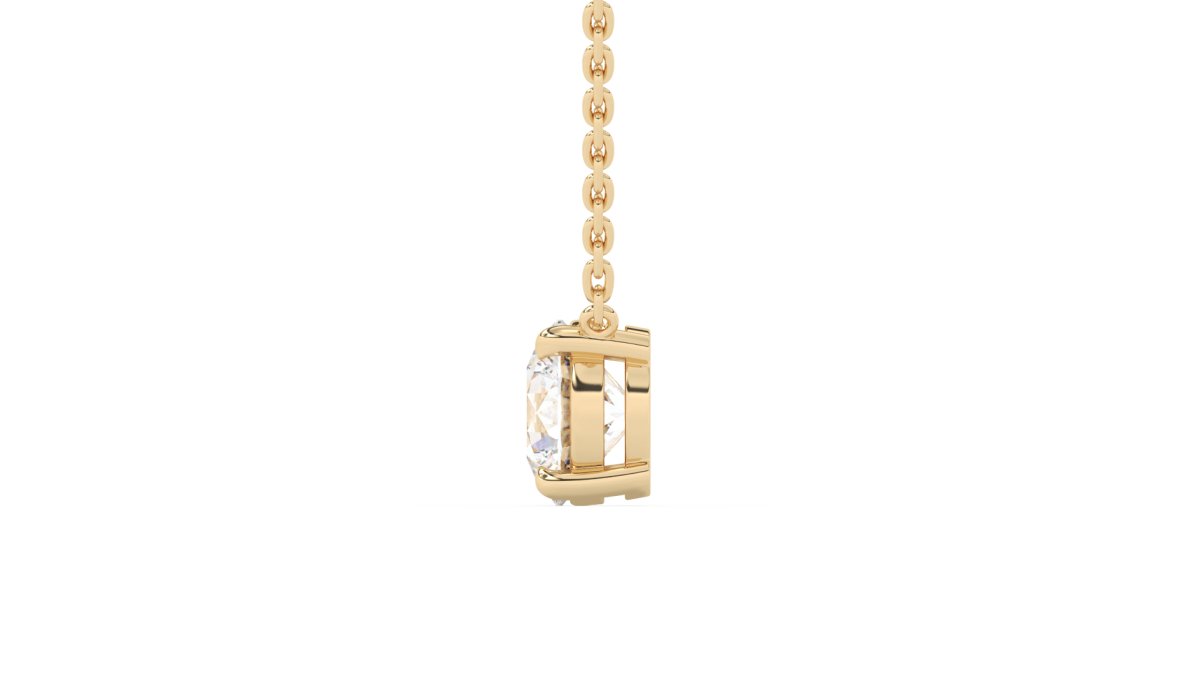 Necklaces Oxford Round Diamond Necklace in Yellow Gold - HOUSE PRESTON