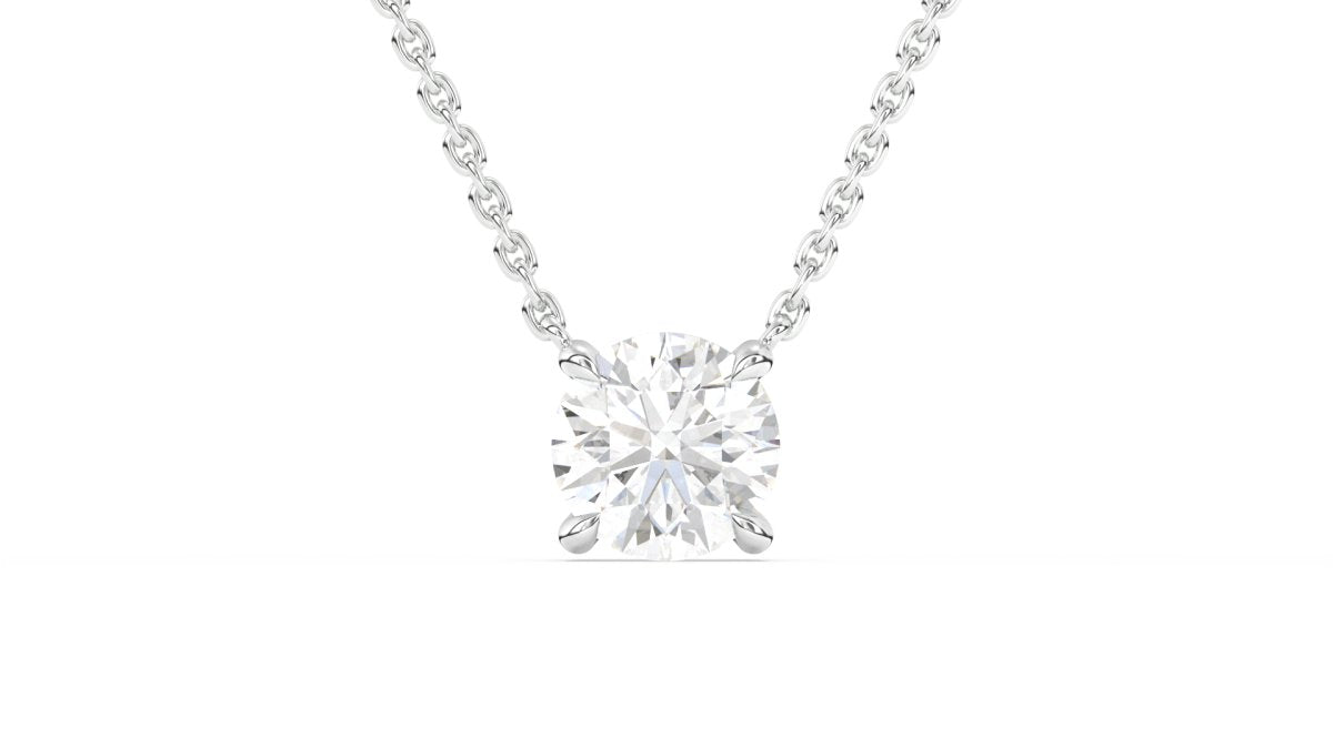 Necklaces Oxford Round Diamond Necklace in Yellow Gold - HOUSE PRESTON