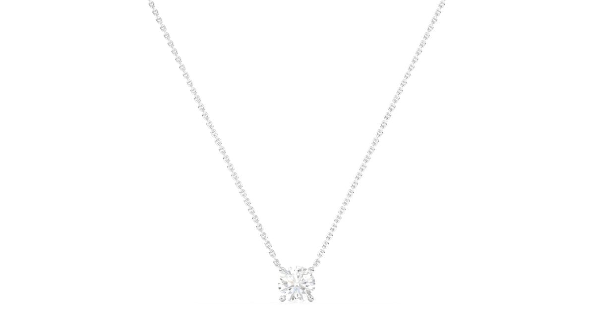Necklaces Oxford Round Diamond Necklace in Yellow Gold - HOUSE PRESTON