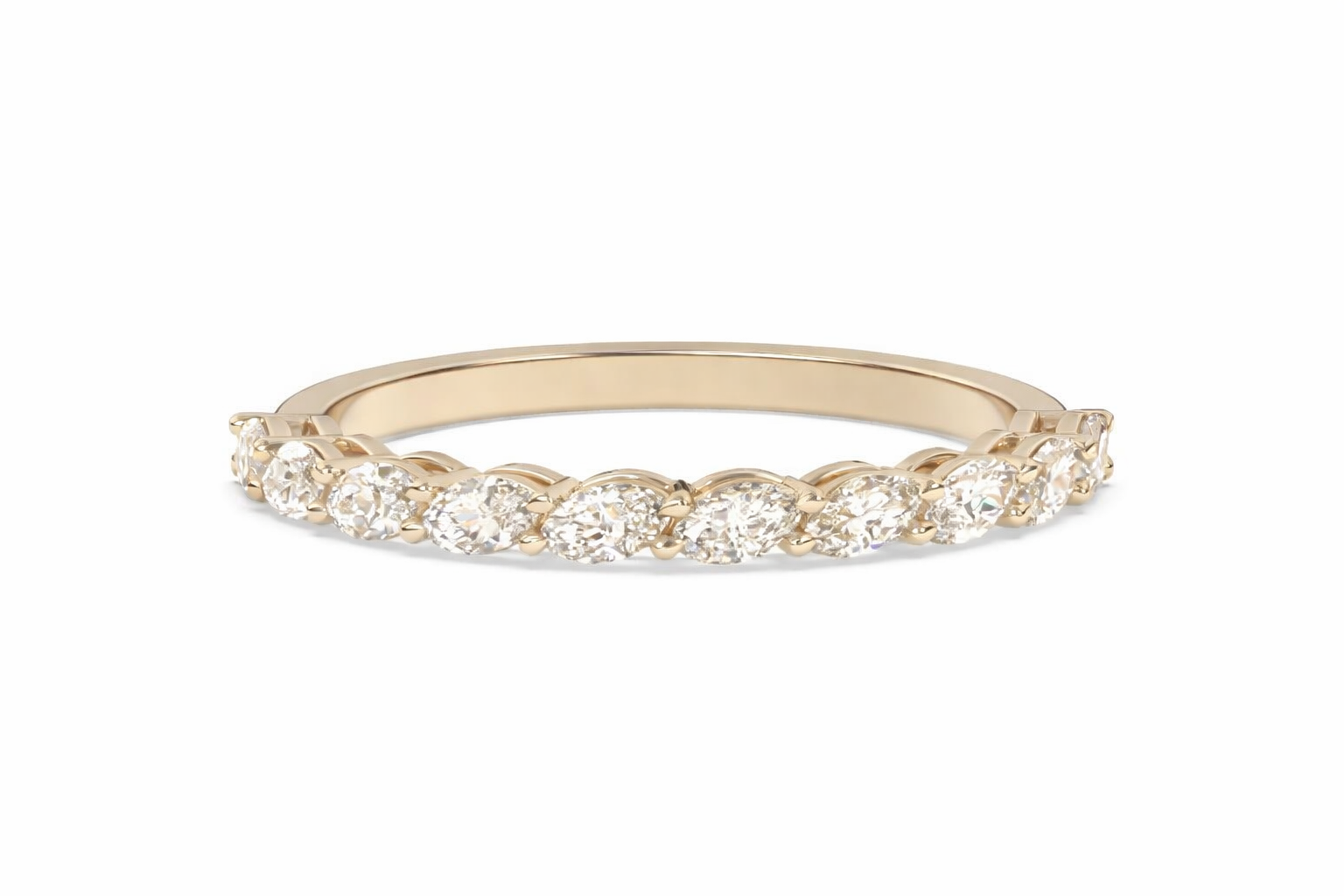 Cheyne Single Row Half Eternity Ring in 18k Yellow Gold