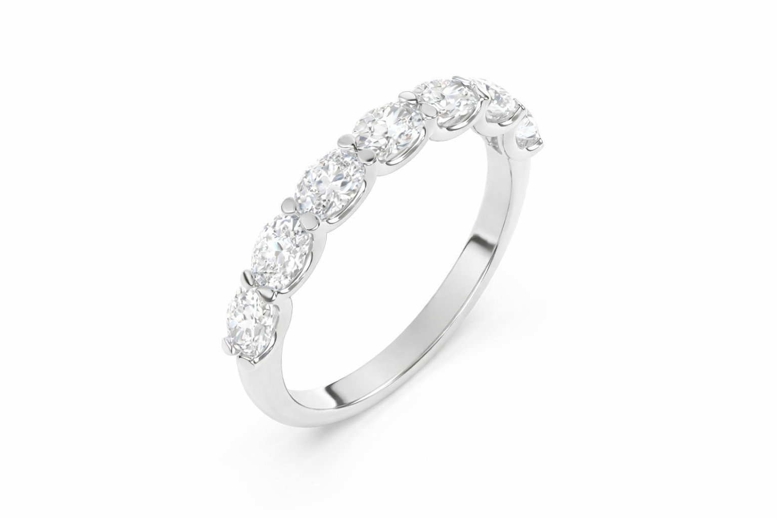 Ovington Half Eternity Ring in 18K White Gold