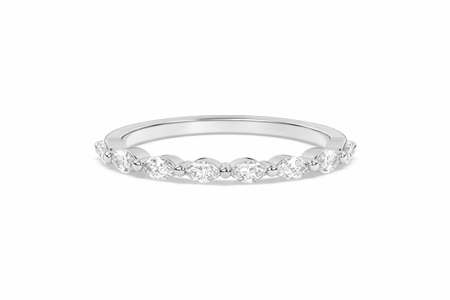 Manresa Marquise Half Eternity Ring in 18K White Gold