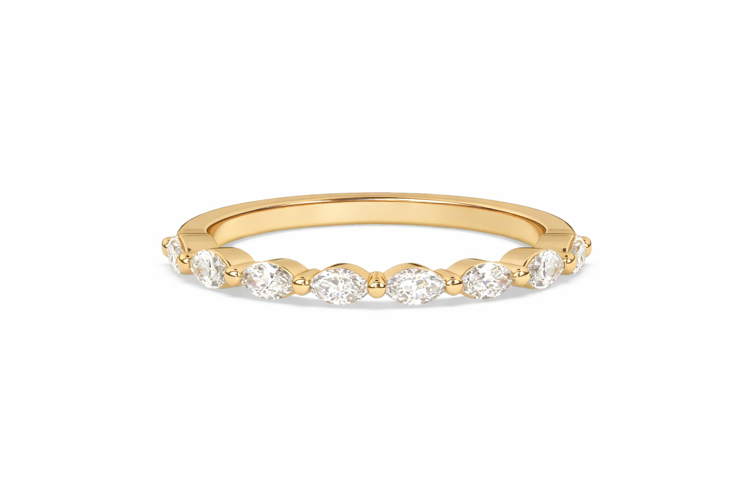 Manresa Marquise Half Eternity Ring in 18K Yellow Gold