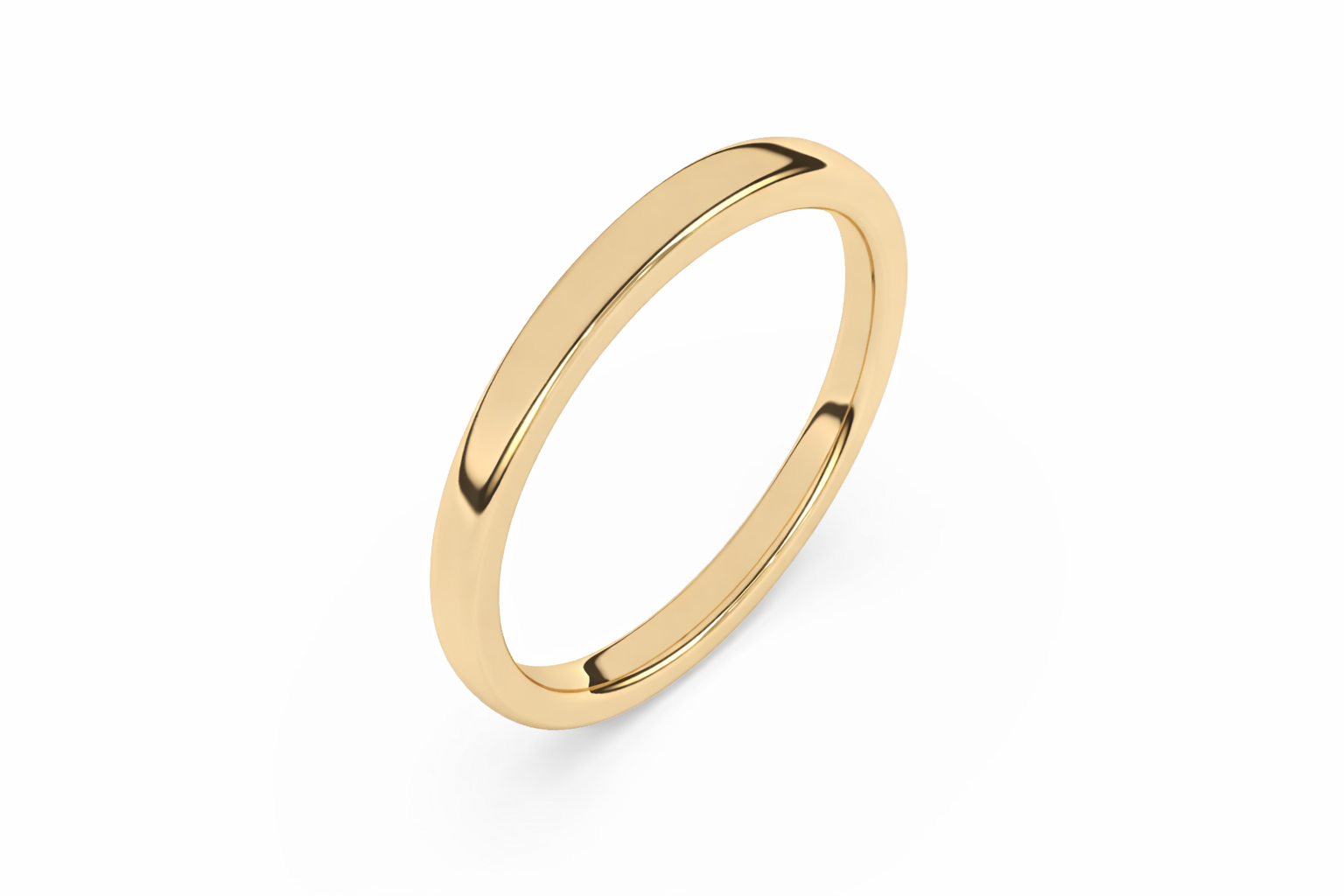 2mm Traditional Comfort Fit Wedding Band in Yellow Gold