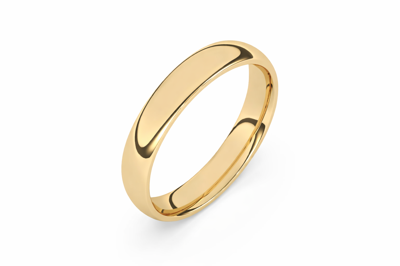 4mm Traditional Comfort Fit Wedding Band in Yellow Gold