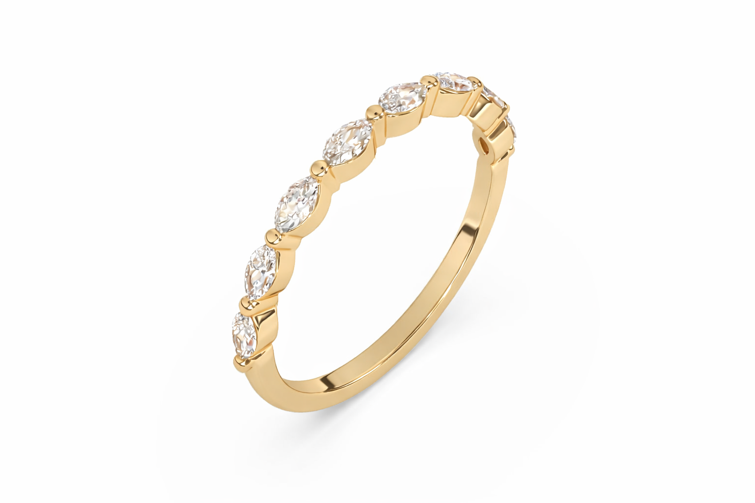 Manresa Marquise Half Eternity Ring in 18K Yellow Gold