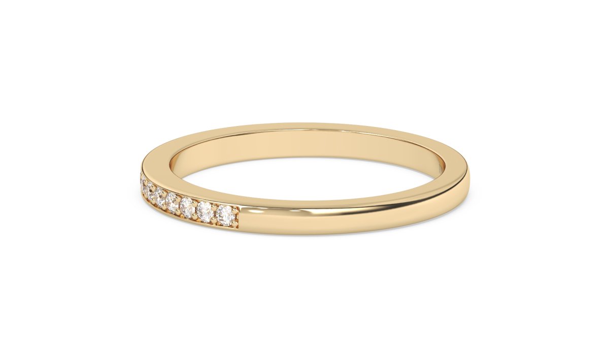 Half Eternity Round Diamond Ring in Yellow Gold - HP Diamond Jewellery