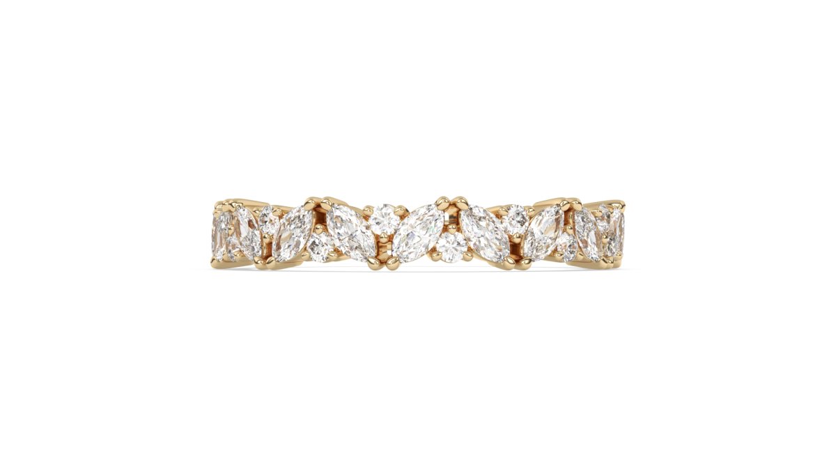 Rings Marquise and Round Diamond Ring in 18k Yellow Gold - HP Diamond Jewellery