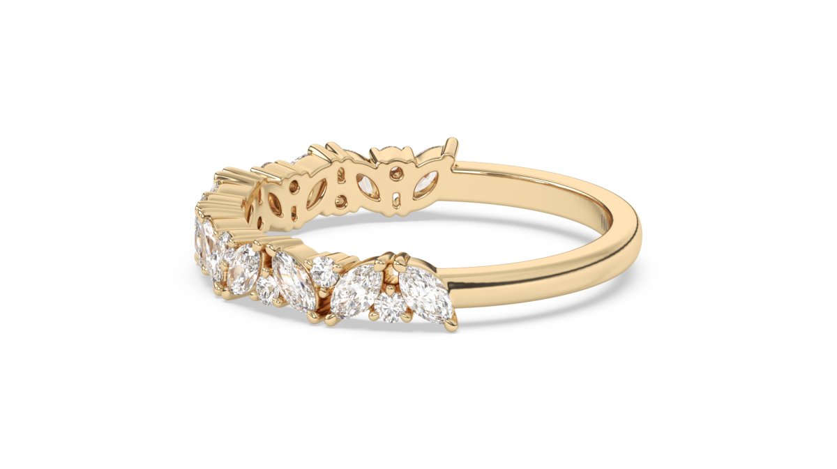 Rings Marquise and Round Diamond Ring in 18k Yellow Gold - HP Diamond Jewellery