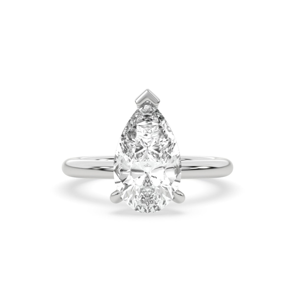 Setting Savile Pear Cut Diamond Engagement Ring in White Gold - HP Diamond Jewellery
