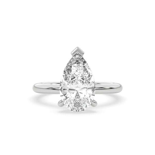Setting Savile Pear Cut Diamond Engagement Ring in White Gold - HP Diamond Jewellery