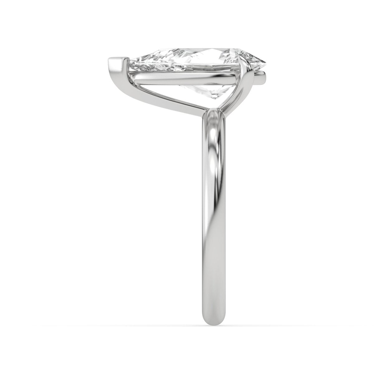 Setting Savile Pear Cut Diamond Engagement Ring in White Gold - HP Diamond Jewellery