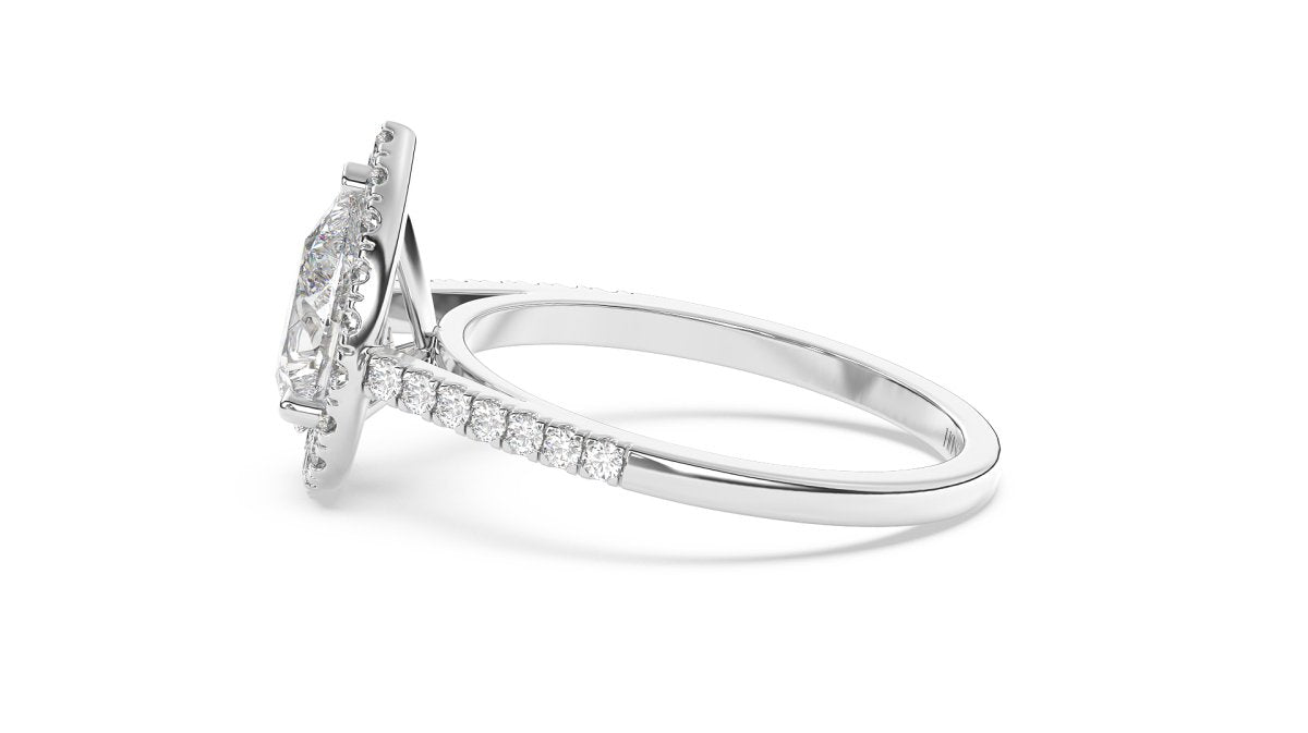 Setting The Signature Pear Shaped Halo Ring - HP Diamond Jewellery