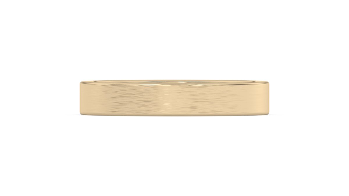 Rings 4mm Classic Flat Wedding Band in Yellow Gold - HOUSE PRESTON