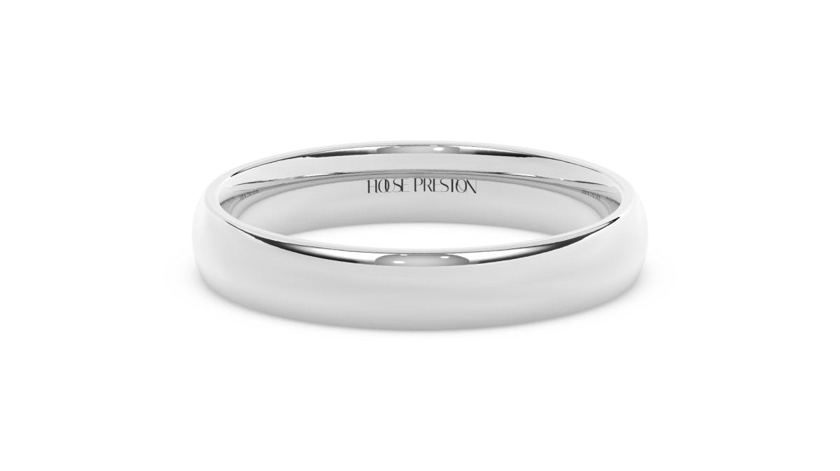 Rings 4mm Traditional Comfort Fit Wedding Band in White Gold - HOUSE PRESTON