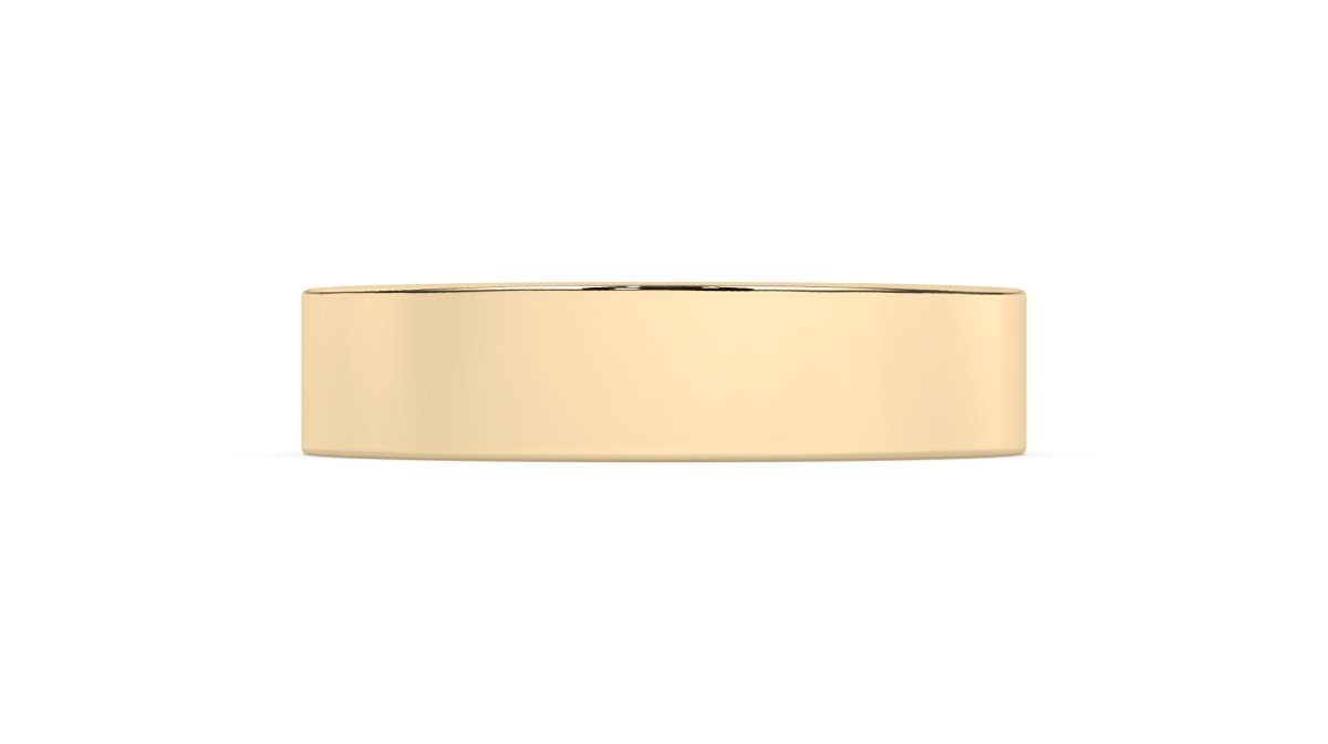 Rings 5mm Flat Court Wedding Band in Yellow Gold - HOUSE PRESTON