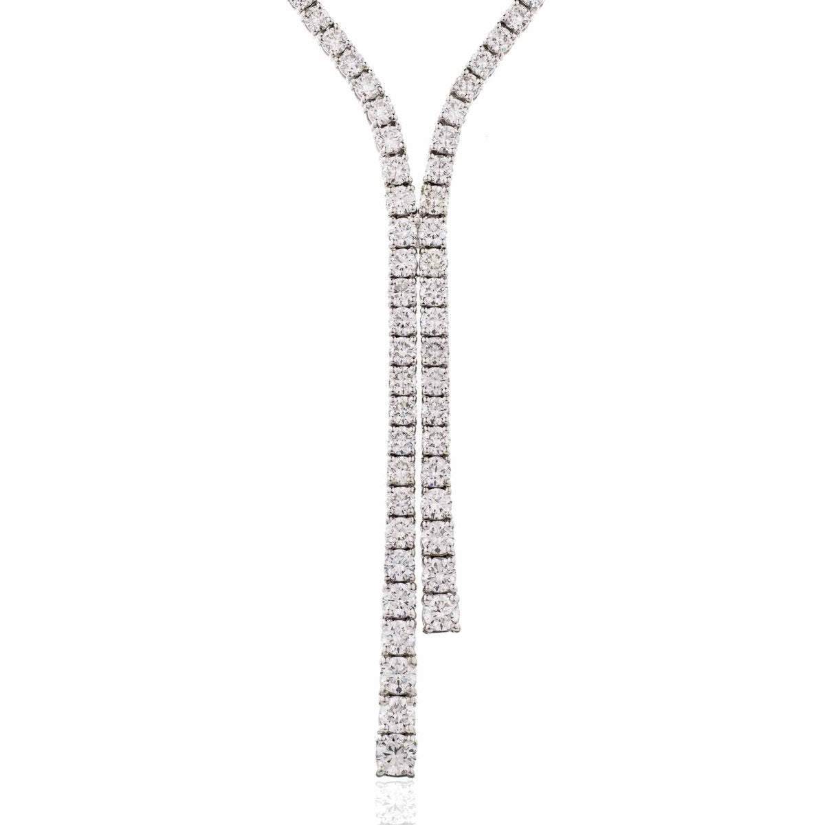 Necklaces Belgrave Bow Tie Tennis Necklace in 18k White Gold - HOUSE PRESTON