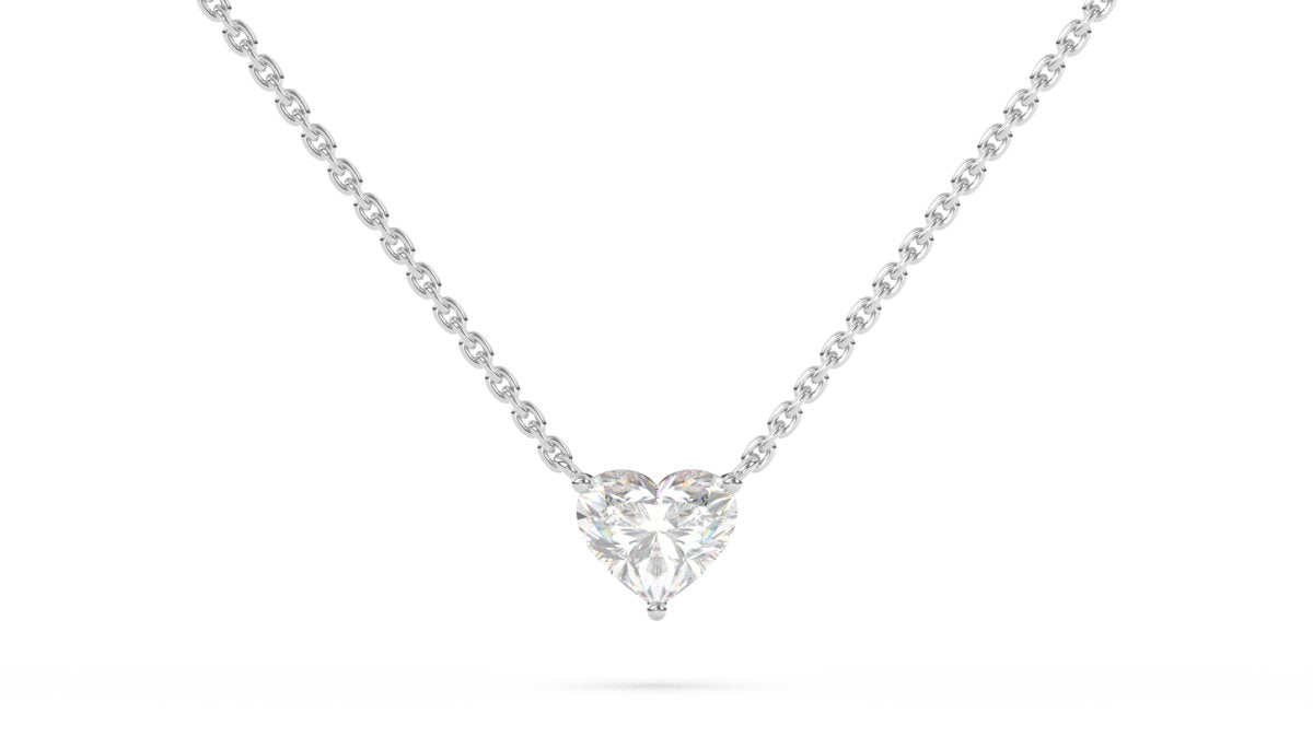 Chelsea Heart Necklace in White Gold - HOUSE PRESTON