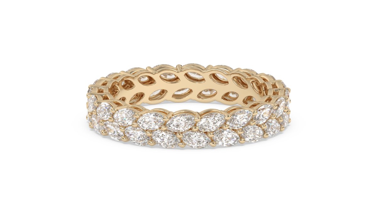 Rings Cheyne Double Row Full Eternity Ring in 18k Yellow Gold - HOUSE PRESTON