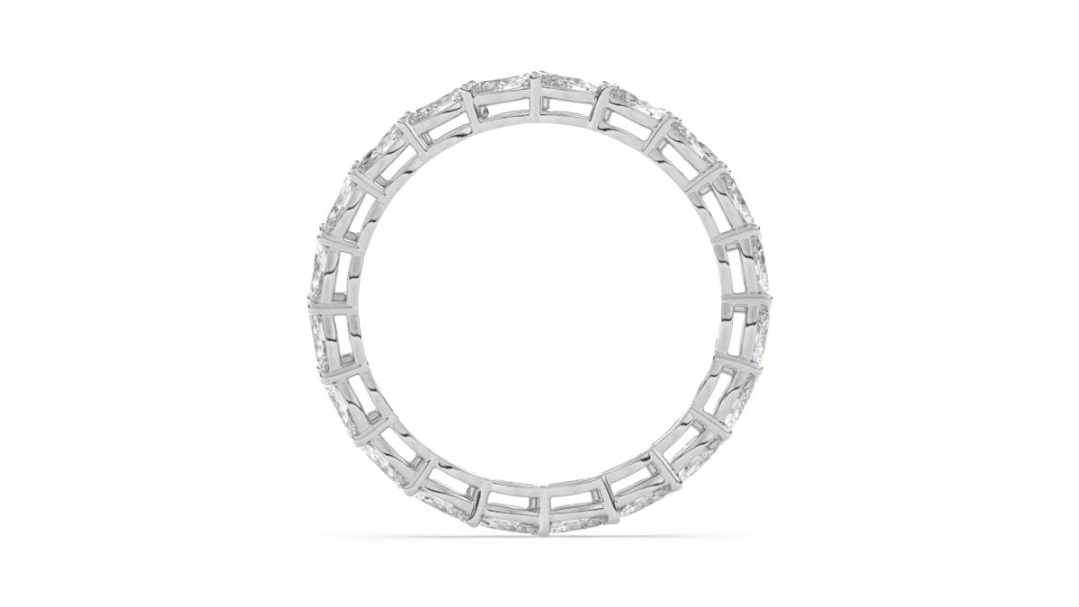 Rings Cheyne Single Row Full Eternity Ring in 18k White Gold - HOUSE PRESTON