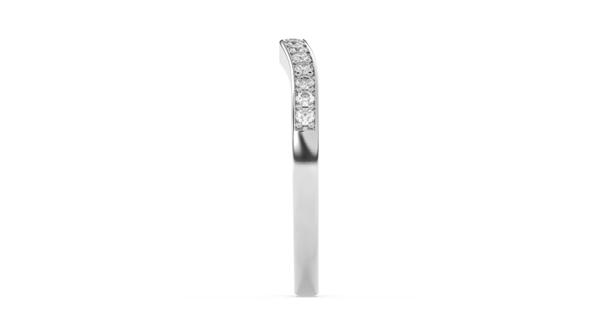 Rings Curved Half Eternity Wedding Ring in White Gold - HOUSE PRESTON