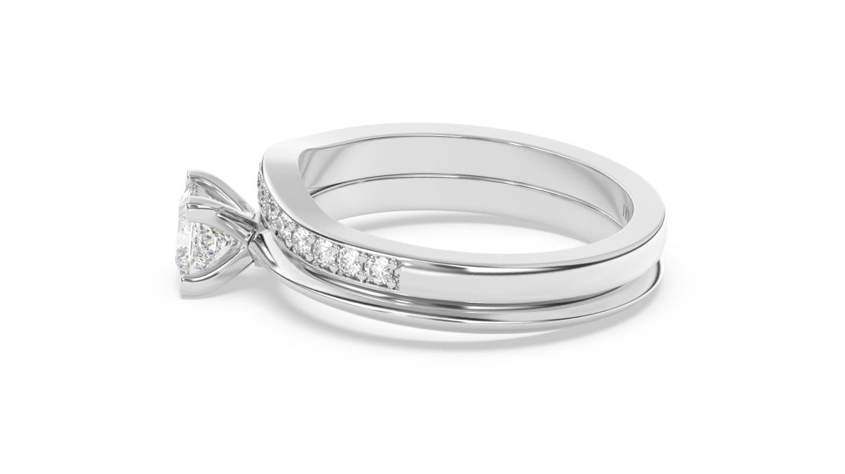 Rings Curved Half Eternity Wedding Ring in White Gold - HOUSE PRESTON